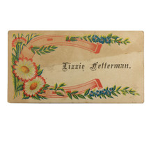 Victorian Calling Card - Horse Shoe Daisies Flowers - Lizzie Fetterman - £6.27 GBP