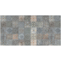 2&#39; X 4&#39; Brown And Gray Mosaic Tile Printed Vinyl Area Rug with UV Protection - $148.45