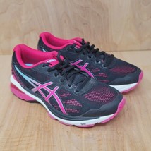 Asics Women&#39;s Sneakers Size 5.5 M GT 1000 5 Black Pink Running Shoes T6A8N - £23.02 GBP