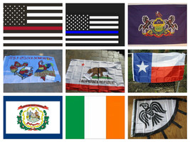 Flags Polyester Flag 3'x5'  Fire WV Parrot Viking Marine Eire west va - $6.85+