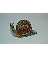 Antique Vintage Cloisonne Flower Collectible Snail Statue Figurine - £30.95 GBP