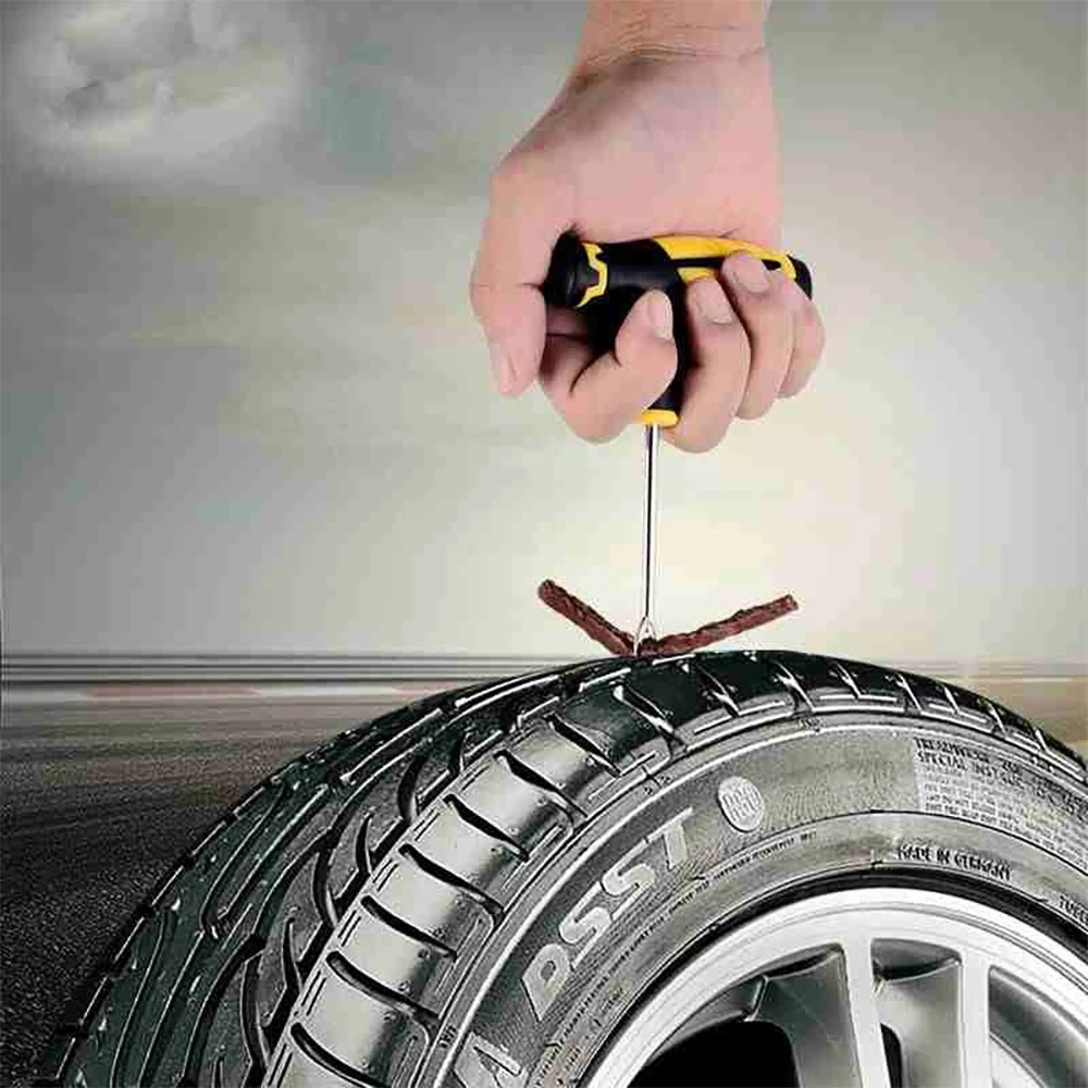 House Home Car Tire Repair Kit Studding Tool with Rubber Strips Tool Puncture A  - £24.69 GBP