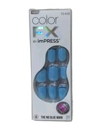 KISS IMPRESS COLOR FX 30 PRESS ON Nails &quot;Meta&quot; Light Blue #91406 No Glue... - £9.45 GBP