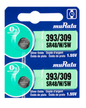 Murata 393/309 (SR754W) Silver Oxide Battery (2 Count) - Replaces Sony 3... - $4.96