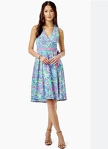 LILLY PULITZER Clancie  Knee Length  Wrap Dress In Formentera Turquoise ... - £102.68 GBP