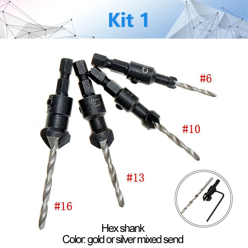 5pcs wor Hex Shank 2 Flute Tct Carbide Carpentry Drill Bits Countersink Drill Bi - $165.20