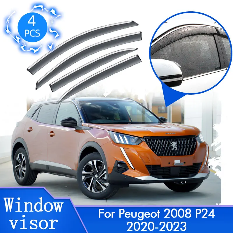 4PCS For Peugeot 2008 P24 2020 2021 2022 2023 Window Visors Deflectors Guard - £102.37 GBP