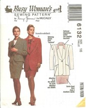 McCall's 6132 Nancy Zieman Busy Woman Jacket & Skirt Pattern Size 16 UNCUT FF - $11.47