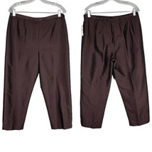 Coldwater Creek Silk Flat Front Side Zip Pants Brown 10 Lined New - £27.42 GBP