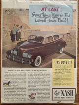 1941 Nash Ambassador 600 Ad 6 Passenger Slip-Stream Sedan Save Money Every Mile - £3.19 GBP