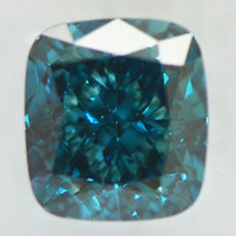 Cushion Cut Diamond Fancy Blue Color Enhanced Loose SI1 IGI Certified 1.13 Carat - £1,146.09 GBP