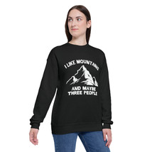Unisex Minimalist Mountain Print Drop Shoulder Sweatshirt in White - $66.95+