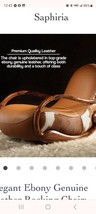 Elegant Ebony Genuine Leather Rocking Chair - £4,420.65 GBP