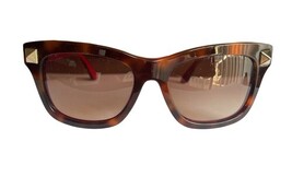 Valentino V656S 240 Red Tortoise Rockstud Sunglasses Italy V Logo image 9