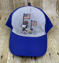 Peanuts Snoopy Baseball Cap Hat Patriotic Flag Marching Berkshire Snap Back  - £15.61 GBP