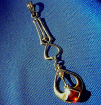 Amazing Antique Art Nouveau Garnet Pearl Pendant Elegant 10k Gold Medallion - $1,230.25