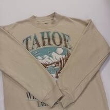 State of Mine Graphic Sweatshirt Mens S Beige Lake Tahoe Winter Retreat Pullover image 14