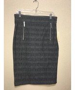 Michael Kors Black GREY PLAYED Pencil Skirt Stretchy sz S NEW - $838.20 MXN