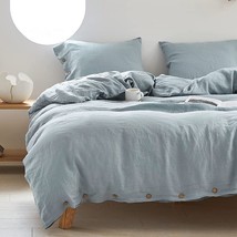 Dusty Blue Linen Duvet Cover Linen comforter cover King queen twin custom size - £27.09 GBP+
