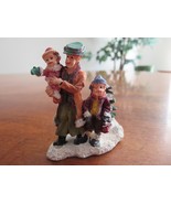 Christmas Village Figurine Woman Mother Child Boy Son holding Baby Trees... - $184.73 MXN