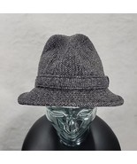 VTG Pendleton Wool Hat Medium Tweed Fedora Herringbone Mens Gray READ - £12.13 GBP