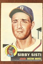 Vintage 1953 Baseball Card TOPPS #124 SIBBY SISTI Infield Boston Braves - $9.84