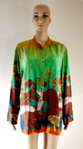 Citron Clothing  Art To Wear Flying Cranes Evening Jacket Tunic Womens Plus 0X - £59.83 GBP