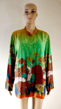 Citron Clothing  Art To Wear Flying Cranes Evening Jacket Tunic Womens Plus 0X - £59.80 GBP