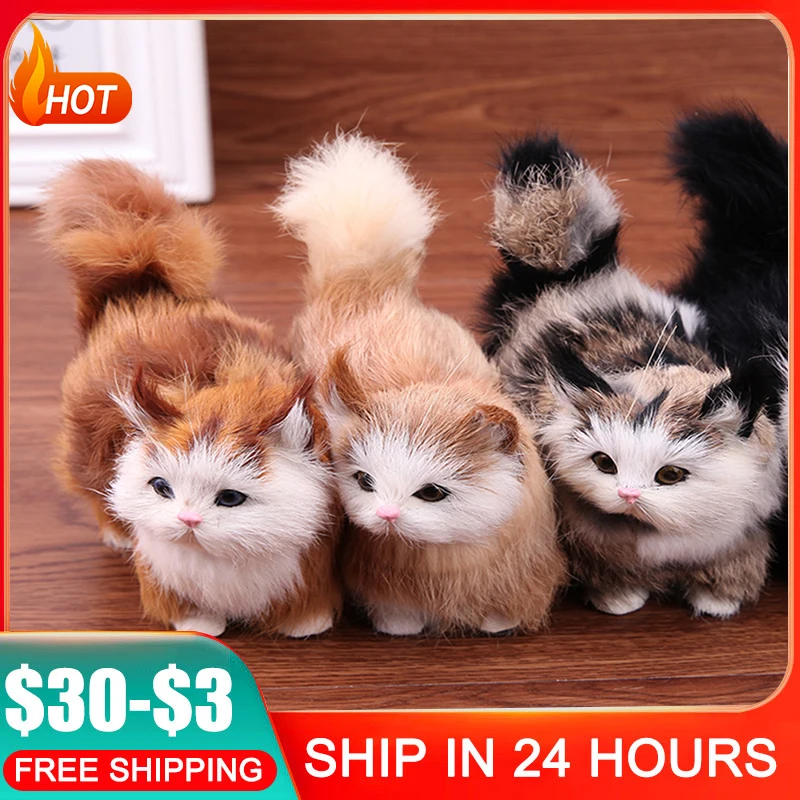 Simulation Plush Cat Toys Kids Stuffed Kitten Doll Baby Recolonization Ability - £11.02 GBP+
