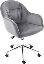 CangLong Upholstered Home Office Desk Chair Swivel Leisure Chair with, Grey - £99.18 GBP