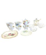 Miniature Mixed Lot 14 Decorative Honey Dipper Nippon Clear Glass Teapot... - £33.47 GBP