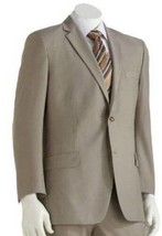Mens Suit Jacket Apt 9 Tan Slim Fit Luxury Rayon Blend NEW $180-size 48R - £56.09 GBP
