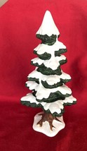 Vintage Lemax Ceramic Snow Covered Pine Tree 7.5&quot; Tall Village Collection - $8.90
