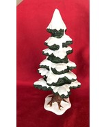 Vintage Lemax Ceramic Snow Covered Pine Tree 7.5&quot; Tall Village Collection - $8.90