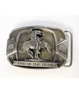 Belt Buckle Pewter C+J End of The Trail 1990 USA 3.25&quot; x 2.25&quot; CJ1458 - £15.13 GBP