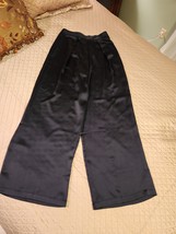 NWOT Victoria’s Secret High Waist Black Satin Palazzo Trouser Style Pant... - £37.84 GBP