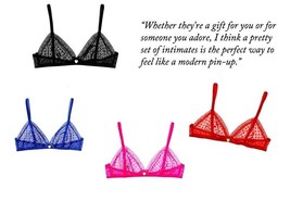 JUICY COUTURE LACE sheer pindot with VELVET STRAPS BRALETTE  $29.99 Smal... - $14.00