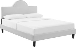 Modway Performance Velvet King Bed In Light Gray Platform - £422.41 GBP