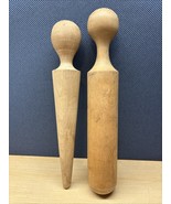 2 Vintage Primitive Wood Wooden Pestle Masher For Metal Strainer - €34,11 EUR