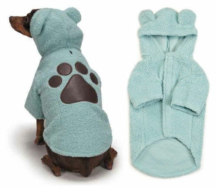 Blue Elements Cuddle Bear Jackets For Dogs Hoodie With Ears & Pawprint Detail