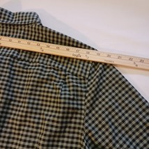 Gap Slim Button Down Collared Men's Off White & Dark Green Plaid Shirt Size L image 6