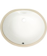 Msi 17-By-14-Inch Oval Undermount Ceramic Porcelain Bathroom Vanity, White. - $79.97
