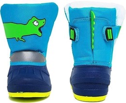 dripdrop Kids&#39; Toddler 5 Snow Boots Dinosaur Insulated Waterproof Faux Fur Lined - £18.22 GBP