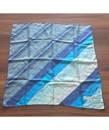 Pierre Balmain Paris Silk Blue Geometric Pattern Scarf 26&quot; Square - $27.77 CAD