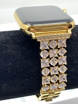 24K Gold Plated 45MM Apple Watch SERIES 9 Gold Link Band Diamond Rhinest... - $1,865.17 CAD