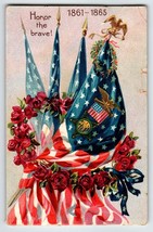 Memorial Decoration Day Postcard Flags Eagle Veterans Army Roses 107 Tuck 1908 - £12.92 GBP