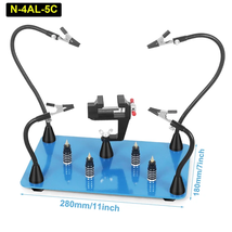NEWACALOX Soldering Third Hand Tool PCB Holder with Magnetic 4Pcs Flexible Arms  - £67.24 GBP