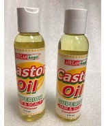 2PCS AFRICAN ANGEL CASTOR OIL SUPERIOR HAIR &amp; SCALP CONDITIONER 4 FL OZ - £9.49 GBP