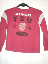Ncaa Florida State Seminoles Ncaa Boy's GARNET/GRAY L/S Thermal Shirt New - $11.75