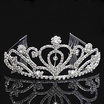 Wedding Tiara Bridal Crown Fashion Rhinestone Crystal Love Heart Headband Access - £7.32 GBP